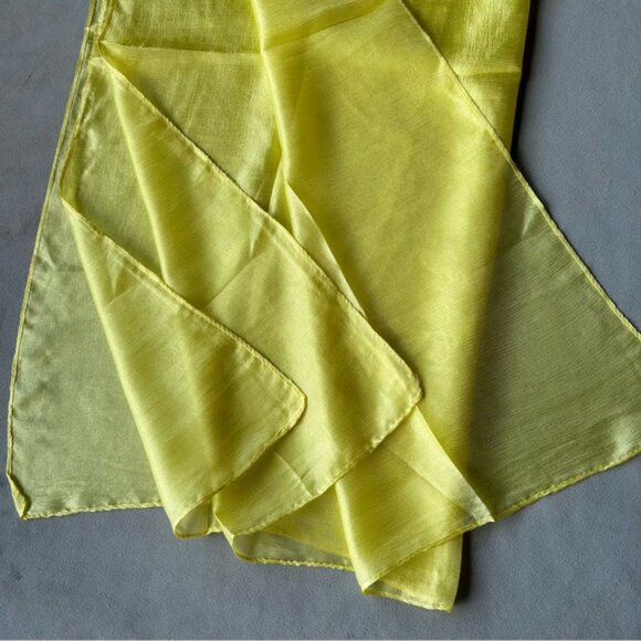 100% Silk Scarf ~ Yellow ~ Brand New - Picture 4 of 6